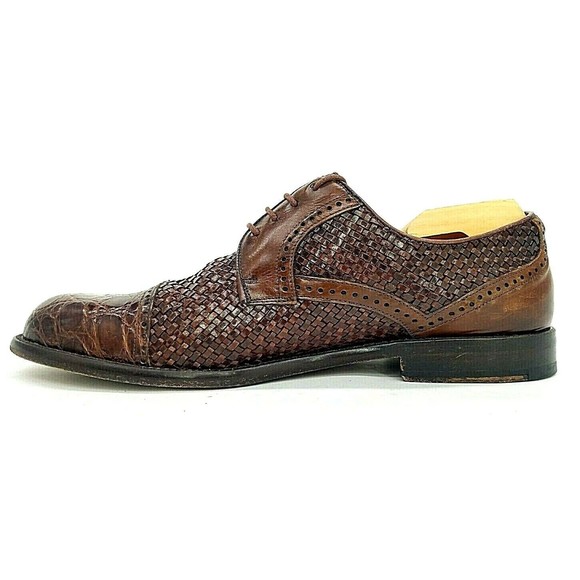 Paolo de Marco Mens Lace Up Shoes Crocodile Leather Brown Size US 8 EUC main image 9
